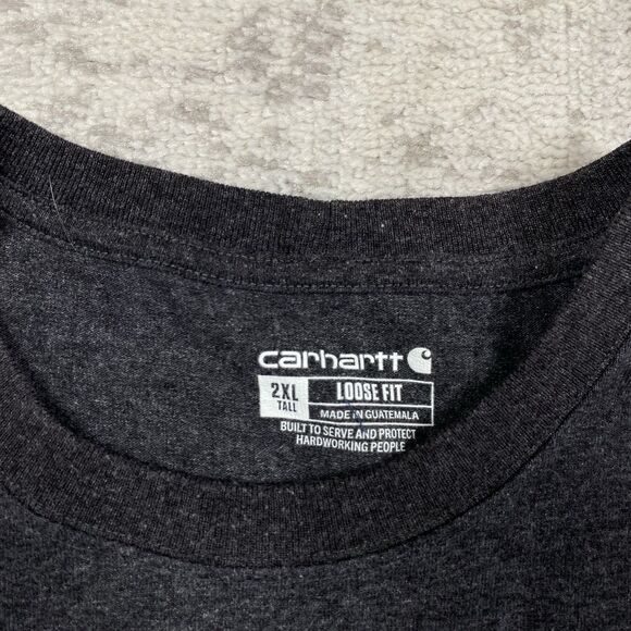 Carhartt T Shirt Men's Workwear Loose Fit Gray Heavyweight Size 2XL XXL Tall - Picture 6 of 6